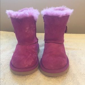 Toddler Pink Bailey Botton Uggs (Size 7)